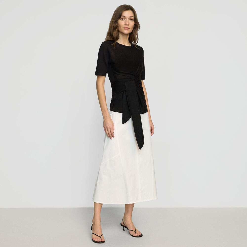 NWT Modern Citizen Nava Cotton Twill Flared Skirt Size Large White / L
